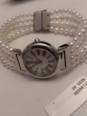 vintage new with tags -Pearl Multi-Strand Bracelet Watch